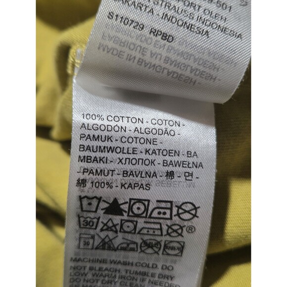 Levis Shirt Adult Medium Yellow Black Logo Graphic Tee Crew Neck Casual Mens - Picture 6 of 9